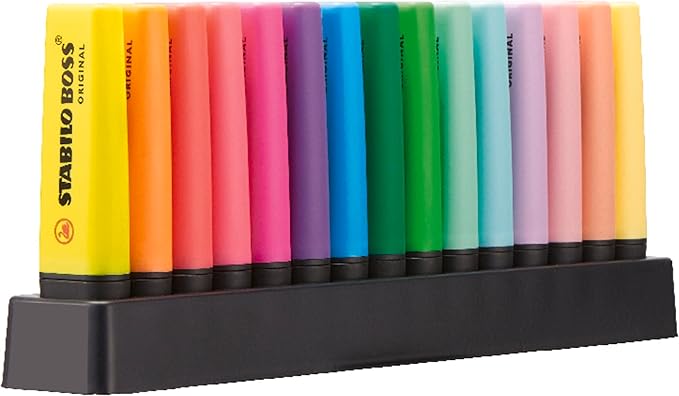 STABILO Highlighter BOSS ORIGINAL Deskset of 15 Assorted Colours