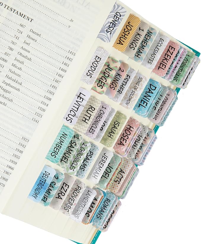 Mr. Pen- Bible Tabs, 75 Pcs, Laminated Tabs for Old & New Testament, Bible Tabs for Women and Men, Tabs for Study Bible, Bible Index Tabs