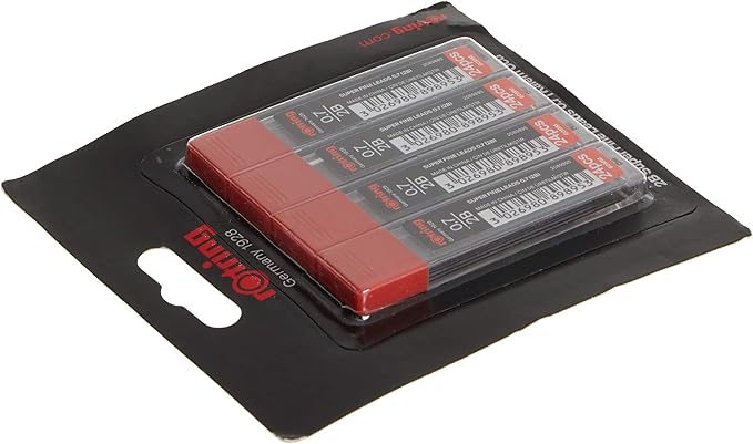 Rotring 0.7 mm 2B Super Polymer Pencil Lead Refills for Mechanical Pencils - 96 Leads in Total - Pack of 4 Tubes