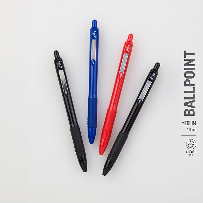 Zebra Pen Z-Grip Recycled Retractable Ballpoint Pens, 1.0mm, Black Ink, Durable Metal Clip, 68% Recycled (GRS Certified; Global Recycled Standards), School & Office Supplies, 48-Pack (20418)