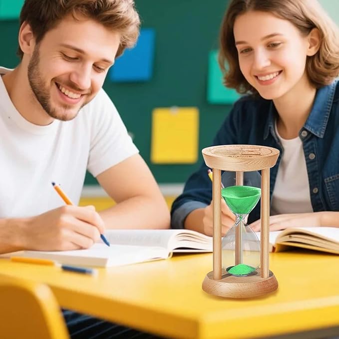 SuLiao Wooden Sand Timer 60 Minute Hourglass, Wood Black Sand Clock, Small Watch 60 Min Timer, Hour Glass Sandglass for Home, Reloj De Arena, Office, Decorative, Game, Classroom