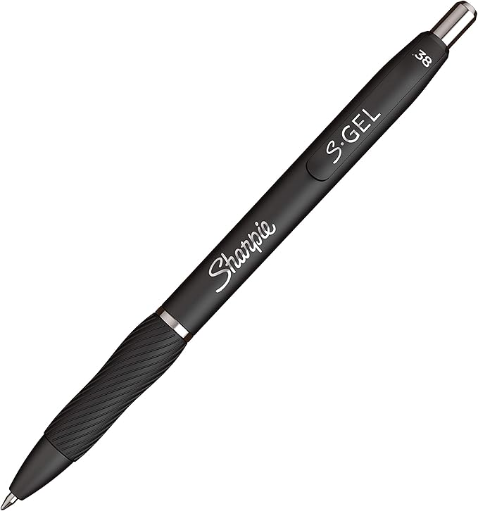 Sharpie S-Gel Gel Pens Ultra Fine Point (0.38mm) Black,12 Count (Pack of 12)