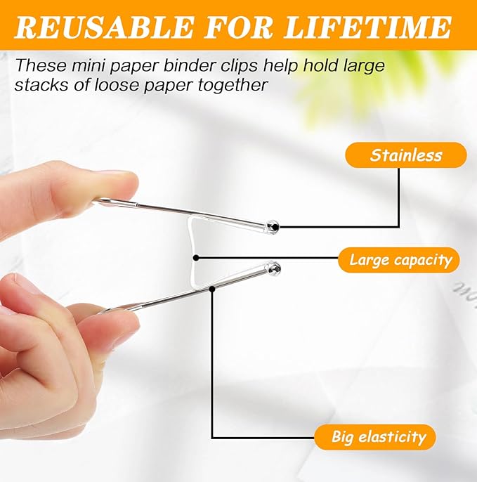 Jetec 200 Pcs Extra Large Binder Clips Bulk 2 Inch Metal Jumbo Binder Clips Office Supplies White Paper Clamps for Teachers Students Office Business Supplies