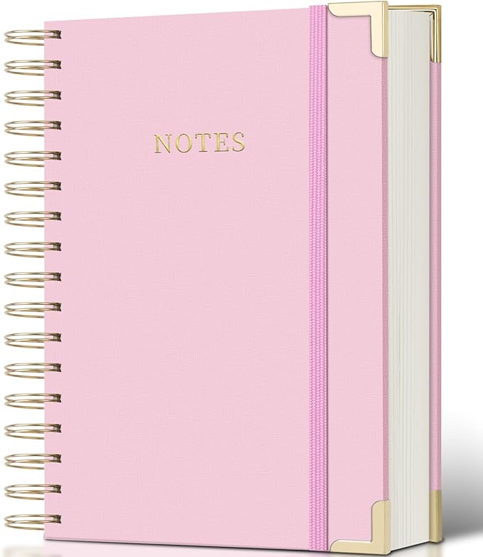 Spiral Notebook Journal, 328 Pages Linen Hardcover College Ruled Notebook, Lined Thick Journals for Women Men, B5 Thick Spiral Journal for Writing, 100GSM Paper, Cute Notebooks for Work School