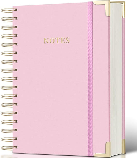 Spiral Notebook Journal, 328 Pages Linen Hardcover College Ruled Notebook, Lined Thick Journals for Women Men, B5 Thick Spiral Journal for Writing, 100GSM Paper, Cute Notebooks for Work School
