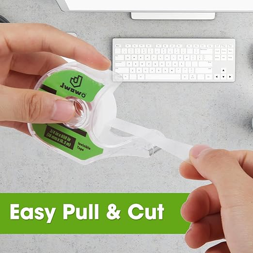 Invisible Tape with Refillable Tape Dispenser, Holiday Supplies and Gift Wrap Tape, Great for Christmas Crafts, Matte Finish, 3/4 in x 650 in 6 Pack