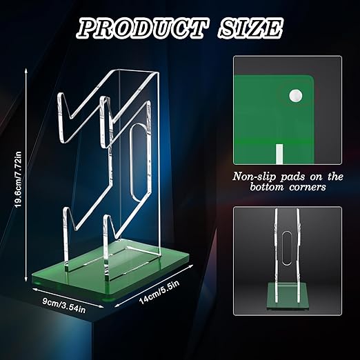FYY Game Controller Holder 2 Tiers - Universal Dual Controller Stand Headphone Holder, Acrylic Green Controller Display Stand Compatible with Nintendo Switch Xbox PS5 PS4, Desk Mounts for Controller