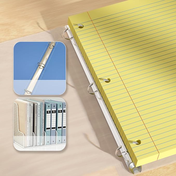 Yellow Loose Leaf Paper 200 Sheets Colored Filler Paper 2 Pack 8 * 10.5 College Ruled Paper 3-Hole Punched Paper for 3-Ring Binders Notebook Lined 8" x 10.5"