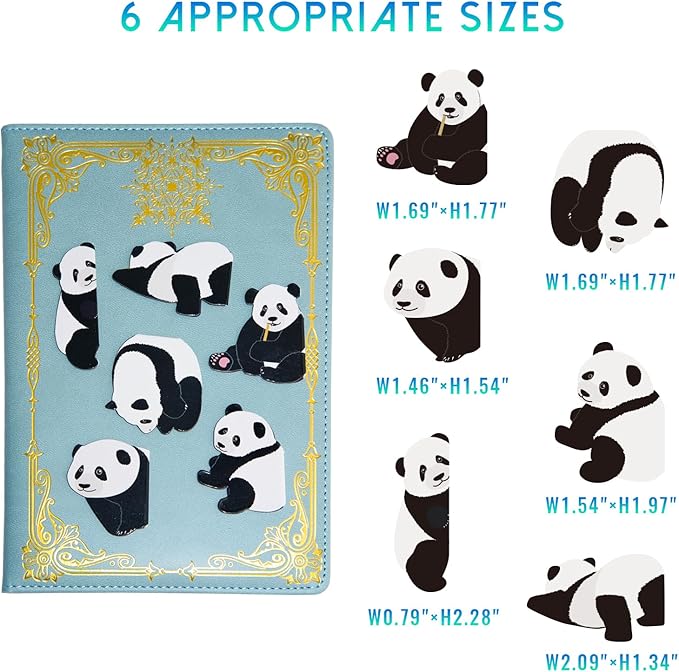 Bible Tabs with Magnetic Panda Bookmark, Bible Tabs for Women, Laminated Bible Tabs, Christian Gifts, Large Print Bible Tabs with Unique Sticker, Index Tabs Labels, Bible Study Supplies (Rainbow)