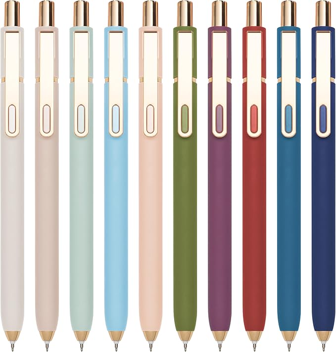 0.5mm Gel Pens Black Ink Gel Retractable Cute Pen for Smooth Writing Office Supplies (Mixed 10-count)