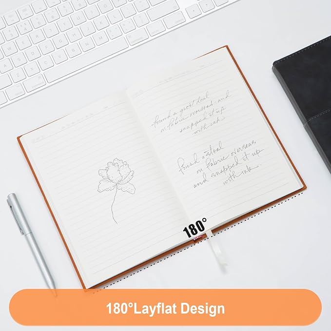 COMIX Lined Journal Notebook - 240 Pages 5.6" x 8.3" Journaling Notebook for Women & Men, Fits for Work, Diary, Travel, School, Business, Church, Hardcover, A5, College Ruled, Brown