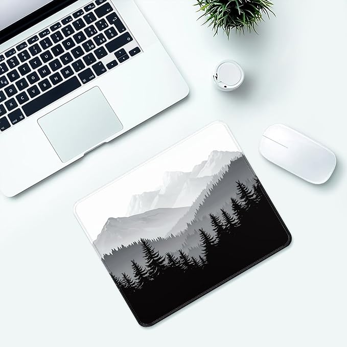 Misty Forest Desk Pad Mat with Stitched Edges and Non-Slip Rubber Base, Premium-Textured Mouse Pad for Laptop, Computer & PC, Gaming & Working, Waterproof Mousepad