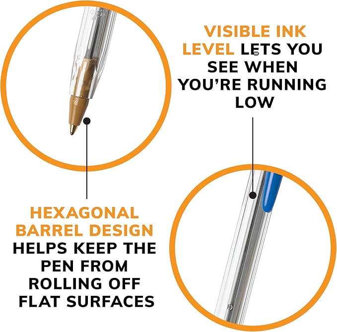 BIC Cristal Xtra Smooth Blue Ballpoint Pens, Medium Point (1.0mm), 24-Count Pack, Extra Smooth and Reliable Ballpoint Pens
