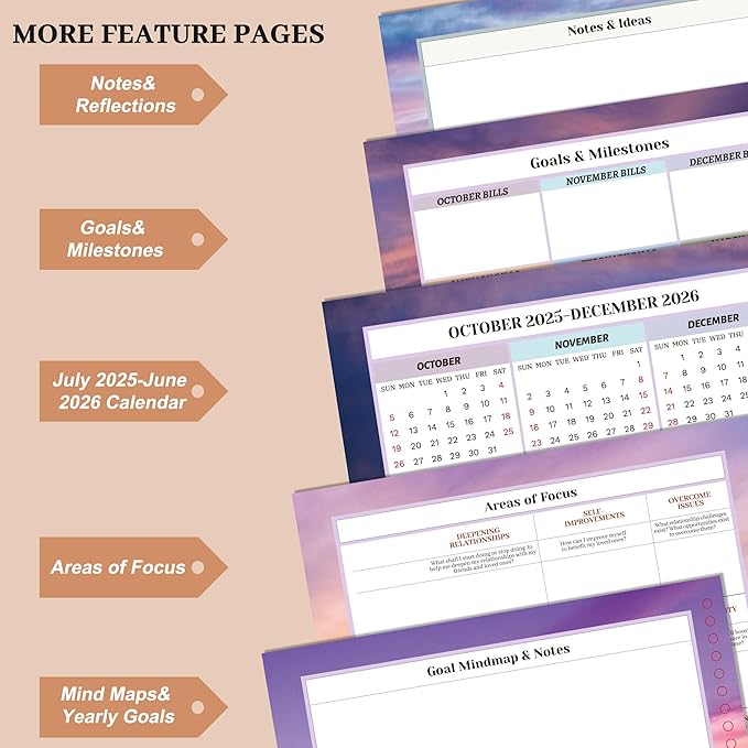 CAGIE 2026 Planner Oct 2025-Dec 2026 Hourly Daily 2025-2026 Weekly Monthly Planners for Women 25-26 Day Hardcover Calendar Agenda with Stickers, 8.5 x 11
