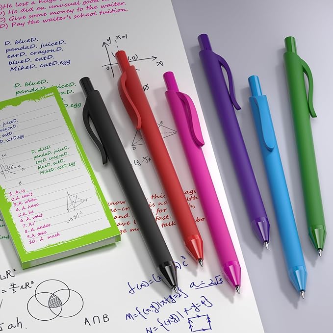 50 Pack Pink Ink Pens - Bulk Pens, 1.0MM Medium Point Ballpoint Pens, Smooth Writing No Bleed Retractable Ball Point Pen (Pink)