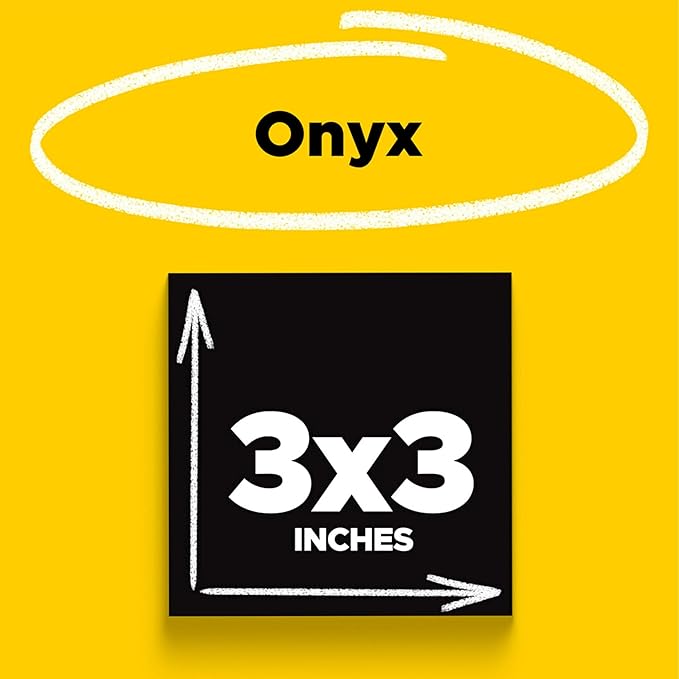 Post-it Super Sticky Notes, 3 in x 3 in, 5 Pads, 2X The Sticking Power, Black, Recyclable (654-5SSSC)