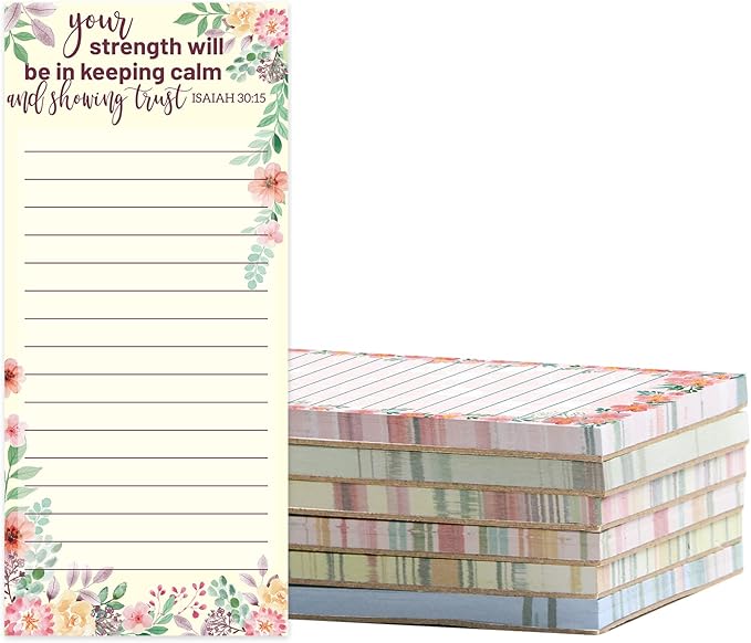 Fancy Land Religious Magnetic Notepads Floral to Do List for Fridge Christian Memo Pads 6 Pack