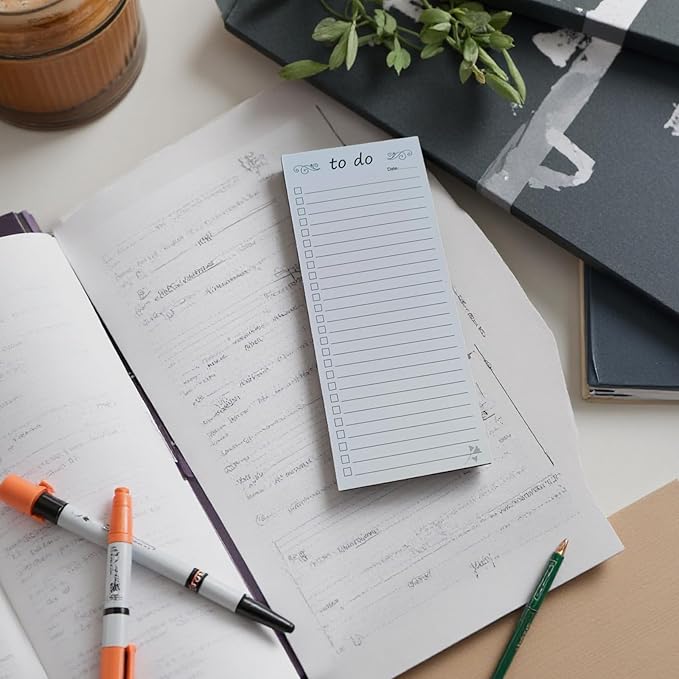To Do List Notepad, Daily Task Planner Writing Pad, 2-Pack 3.7x8.5, College Ruled, Simple Stylish To-Dos Memo Pad for Planning, Tasks, Appointments, Reminders, Home, Office - 50 Sheets per Pad (To Do - No Magnet, 3.7" x 8.5")