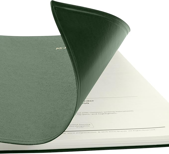 AT-A-GLANCE 2026 Appointment Book Planner, Weekly & Monthly, 8-1/4" x 11", Large, Quarter-Hourly, Recycled, Green (70950G6026)