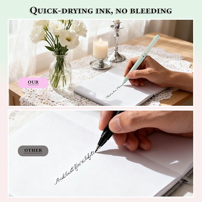 Gel Pens, 6 Pack 0.5mm Fine Point Black Ink Smooth Writing Pens for Journaling, Nurse Aesthetic Cute Office School Supplies, Gifts for Women and Men.