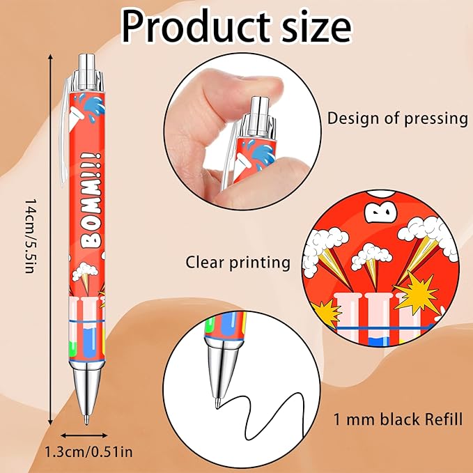 Science Theme Ballpoint Pens, 10 Pack – Colorful STEM Design Pens with Lab Icons, Chemistry Physics Biology Patterns, Smooth Writing Pens for Students, Teachers, Classrooms & School Supplies