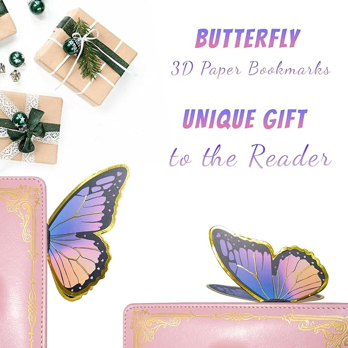 Bible Tabs with Butterfly Bookmarks, Gold Foil Laminated Bible Tabs, Bible Tabs for Women, Christian Gifts, Large Print Bible Tabs, Bible Book Index Tabs Labels, Bible Study Supplies (Rainbow)