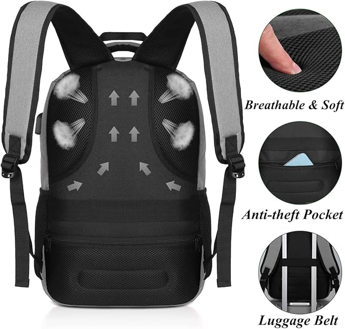 YAMTION 17.3 Inch Travel Backpack for Men and Women,School Bookbag for Teenager,Business Laptop Bookbag with USB Charging port for Business Work College Travel Trip