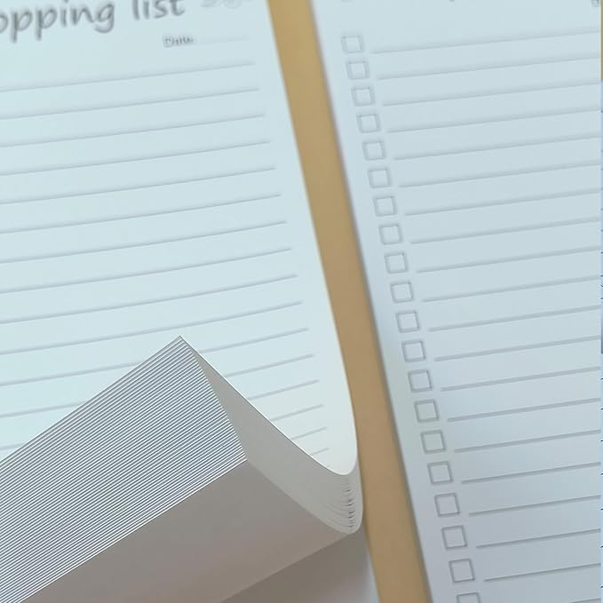Shopping List Notepad, Grocery List Task Planner Writing Pad, 2 Pack 3.7x8.5, Store, Market, Pad for Planning, Simple Stylish To-Dos Memo Pad for Planning, Tasks, Appointments, Reminders, Home, Office - 50 Sheets per Pad (Shopping List, 3.7" x 8.5")
