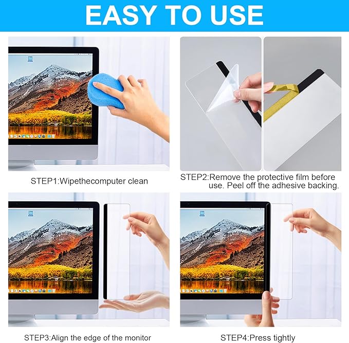 2PCS Computer Monitor Memo Board, Transparent Computer Monitor Side, Monitor Memo Board Computer Monitor Sticky Note Holder, Office Desk Accessories