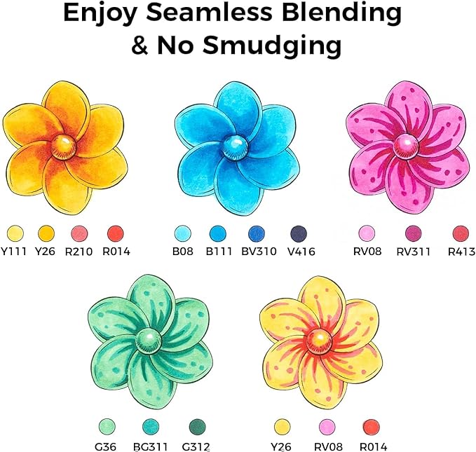 Ohuhu Alcohol Markers Brush Tip -Double Tipped Art Marker Set for Artist Adults Coloring Illustration - 120 Colors- Brush & Chisel Dual Tips- Honolulu of Ohuhu Markers- Refillable Alcohol-based Ink