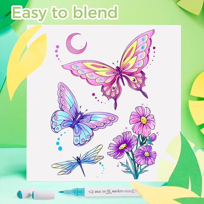 240 Colors Markers Set, 240 Colors Dual Tip Markers Set, Fine & Chisel Double Tipped Art Markers for Kids Adults Beginners & Artists in Coloring, Painting(Water-based Markers)