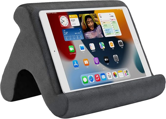 Tablet Pillow Stand - Holder & Dock for Bed with 3 Viewing Angles, Compatible with Tablets, Phones & iPad Pro 9.7, 10.5, 12.9 Air Mini 4, 3, Kindle, E-Reader & Books (Grey)