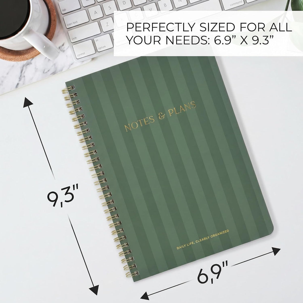 Beautiful Daily Planner And Notebook With Hourly Schedule - Spiral Notepad Aesthetic Spiral to Do List Notepad to Easily Organize Your Tasks and Appointments - School or Office Supplies for Women