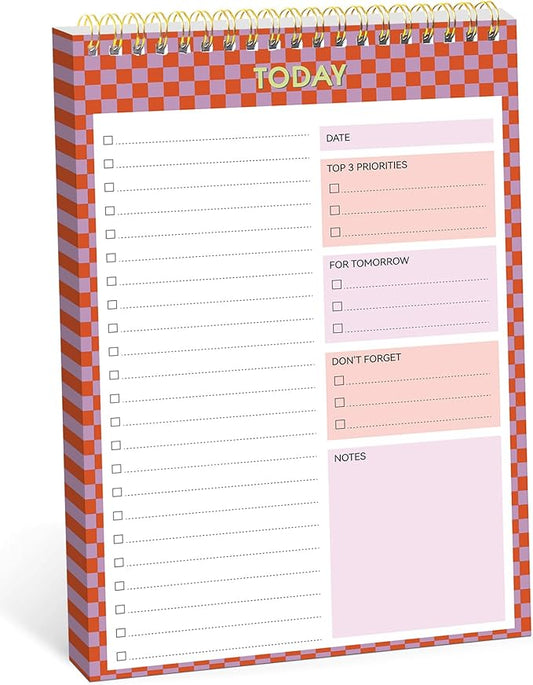 To Do List NotePad, Aesthetic To Do List Notebook for Work With 52 Sheet For Daily Tasks and Goal Setting, Undated Daily Planner Perfect for Office, Home and School Supplies - Sunset Checkered