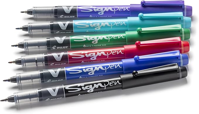 Pilot V-Sign Pen Liquid Ink Tip - Black (Pack of 4)