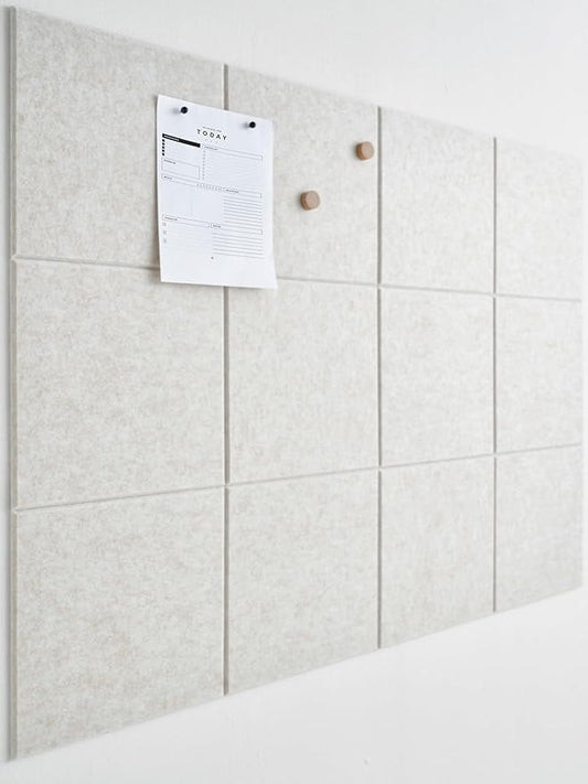 Large Bulletin Board 48x36- Office Wall Organizer to Replace Your Old Cork Boards for Walls for Office Decor -12-Pack Felt Wall Tiles to Use in Home Office Decor, Classroom Decor (Limestone)