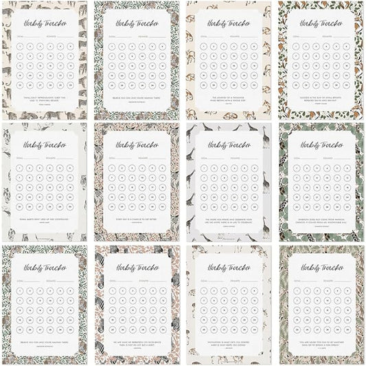 Habit Tracker Calendar - Made in USA, Designed by Local Artist, Motivational 30 day monthly challenge - Tool and gift for Productivity, Self-growth (Habit Tracker-Animal, Refill pages only)