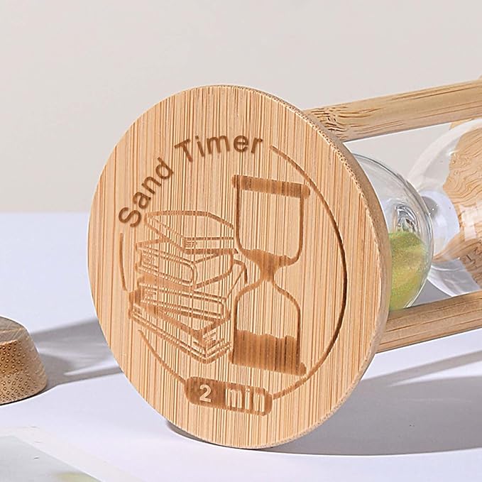 SuLiao Wooden Sand Timer 2 Minute Hourglass, Beech Gold Sand Clock, Small Watch 30 Min Timer, Reloj De Arena, Hour Glass Sandglass for Home, Office, Decorative, Game, Classroom