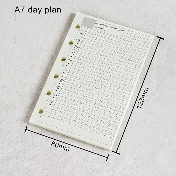 A7 Planner Refill, 3 Pack 135 Sheets/270 Pages Planner Inserts Thick Refillable Paper, 6 Ring Filler Inserts Loose Leaf Dairy Refill for 6 Hole Binder Journal Notebook(4.72'' x 3.34'')