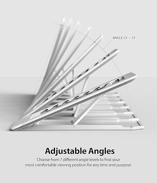 Ringke Outstanding Universal Tablet Stand Spring-Action Kickstand Multi Angle Adhesive Attachment for iPad Tablets, E-Reader, and More - Light Gray