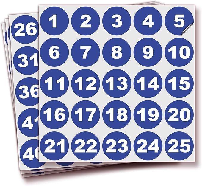 iSYFIX Blue Consecutive Number Stickers – 1 to 100, 1.5-inch, 1 Set – Vinyl Self Adhesive Premium Decal, Ideal for Inventory, Storage, Organizing, Boxes, Bins, Toolbox, Lockers & More, Indoor/Outdoor