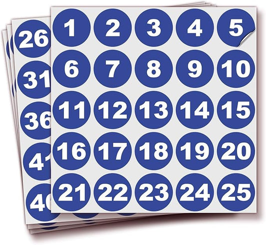 iSYFIX Blue Consecutive Number Stickers – 1 to 100, 1.5-inch, 1 Set – Vinyl Self Adhesive Premium Decal, Ideal for Inventory, Storage, Organizing, Boxes, Bins, Toolbox, Lockers & More, Indoor/Outdoor