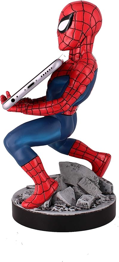 Exquisite Gaming: Marvel: The Amazing Spider-Man - Original Mobile Phone & Gaming Controller Holder, Device Stand, Cable Guys, Licensed Figure 8 Inch