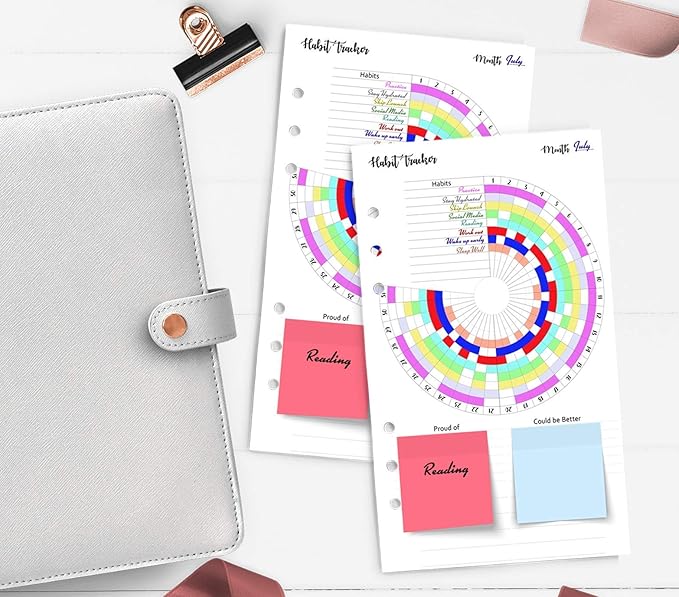 Habit Tracker Inserts for Personal Size Planners (3.75" x 6.75'') for Kate Spade Kikiki K medium LV MM agenda Creative Year Personal Binder (Michaels) Carpe Diem Personal (PLANNER SOLD SEPARATELY)