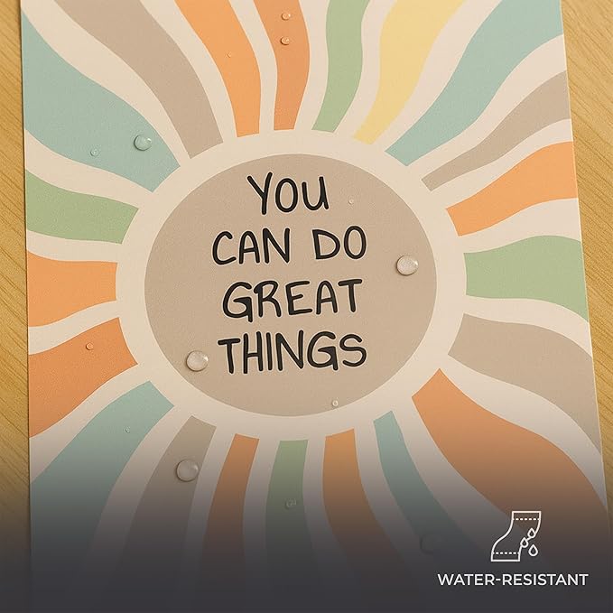 LOLUIS Inspirational Wall Art, Growth Mindset Positive Affirmations Nursery Classroom Decor, Set of 6 UNFRAMED 8x10in Gifts