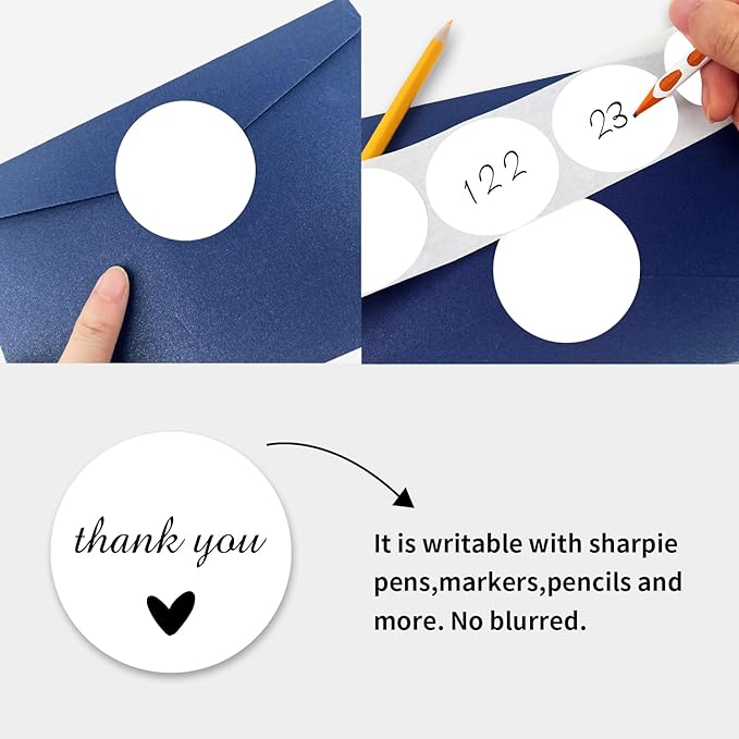 STARLIBOO Blank Dot Stickers, 2 inch Circle Stickers, White Round Price Sticker, Writable White Sticker for Office, Garage Sale,Yard Sale(800Label/2Rolls)