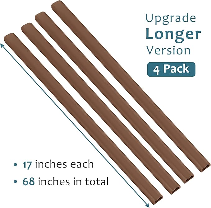 ZhiYo Wire Covers for 2 Cords, Wire Hider on Wall Mounted, 68in Cord Cover Kit, Cable Cover Paintable, Cable Concealer for Extension Cord, Ethernet Cable, Speaker Wire Hider, Brown W0.7in H0.4in