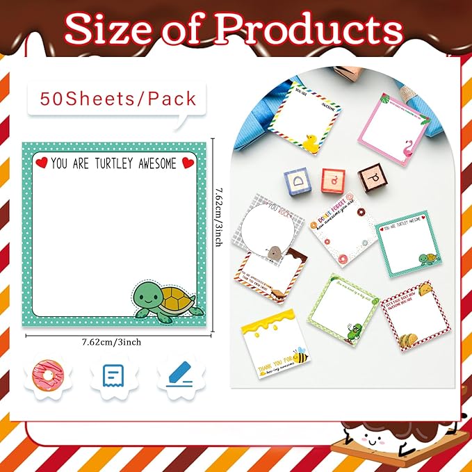 Inspirational Sticky Notes Gifts - 9 Pack Fun Positive Notepads 3x3 Inches, Funny Motivational Self-Adhesive Memo Pads, Positive Office Study Supplies Gift (450 Sheets)