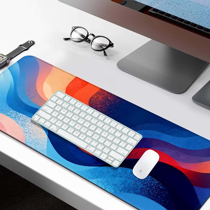 XL Large Desk Mat, Extended Long Desk Pad for Gaming and Office, Non-Slip Rubber Base, Comfortable Mouse Pad Surface, 31.5x11.8 in (H20)