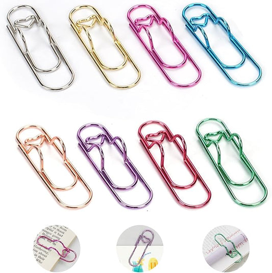 Paper Clip Pen Holder, Metal Pen Clips for Notebook - 8 Pcs Colorful Pen Clip Holder Planner Accessories, Colorful Cute Pen Clips (Only for Pens with a Thickness of Less Than 0.5 Inches)
